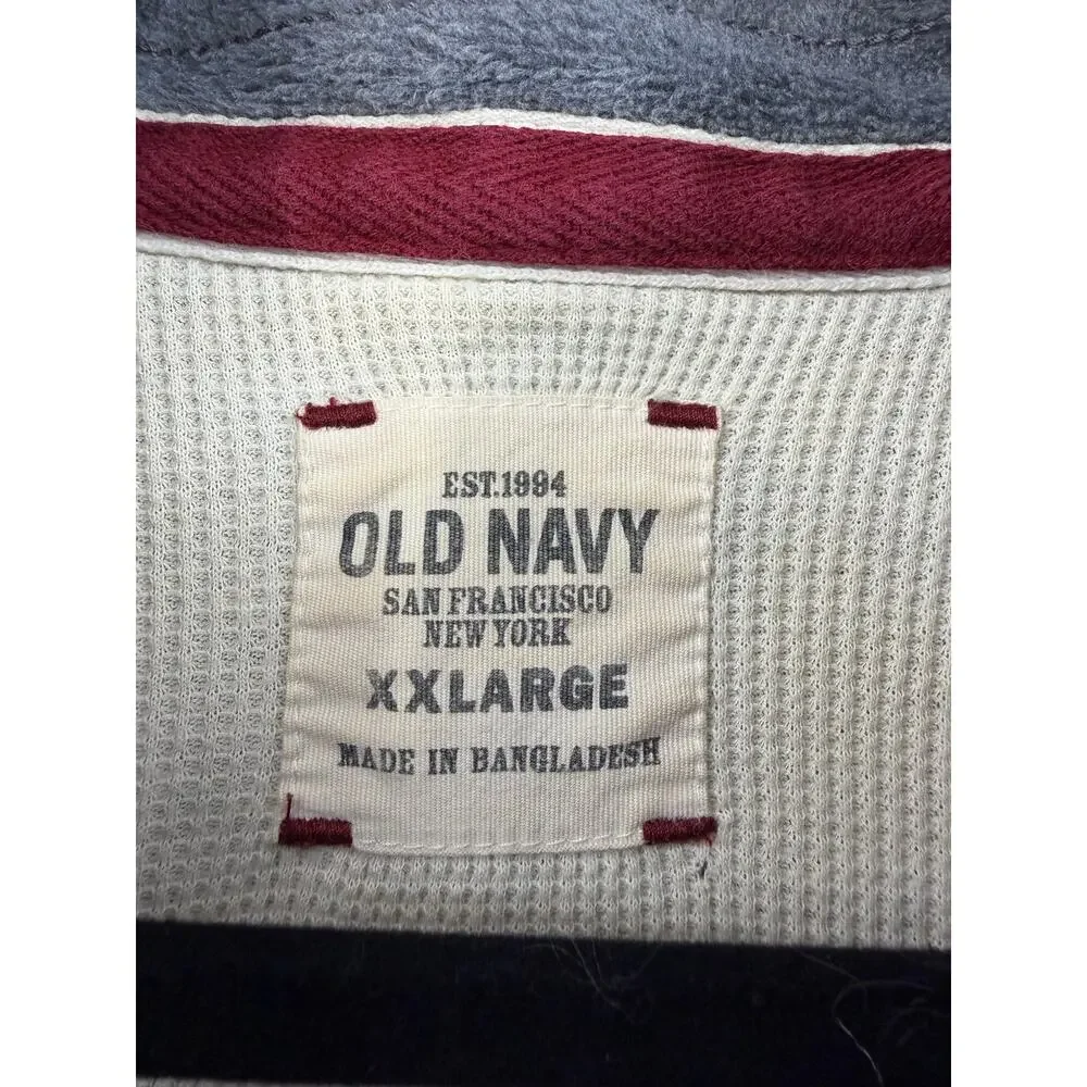 Y2K Old Navy Mens Fleece 1/4 Zip Pullover Sweatshirt Size 2X Gray Outdoor - Picture 5 of 9